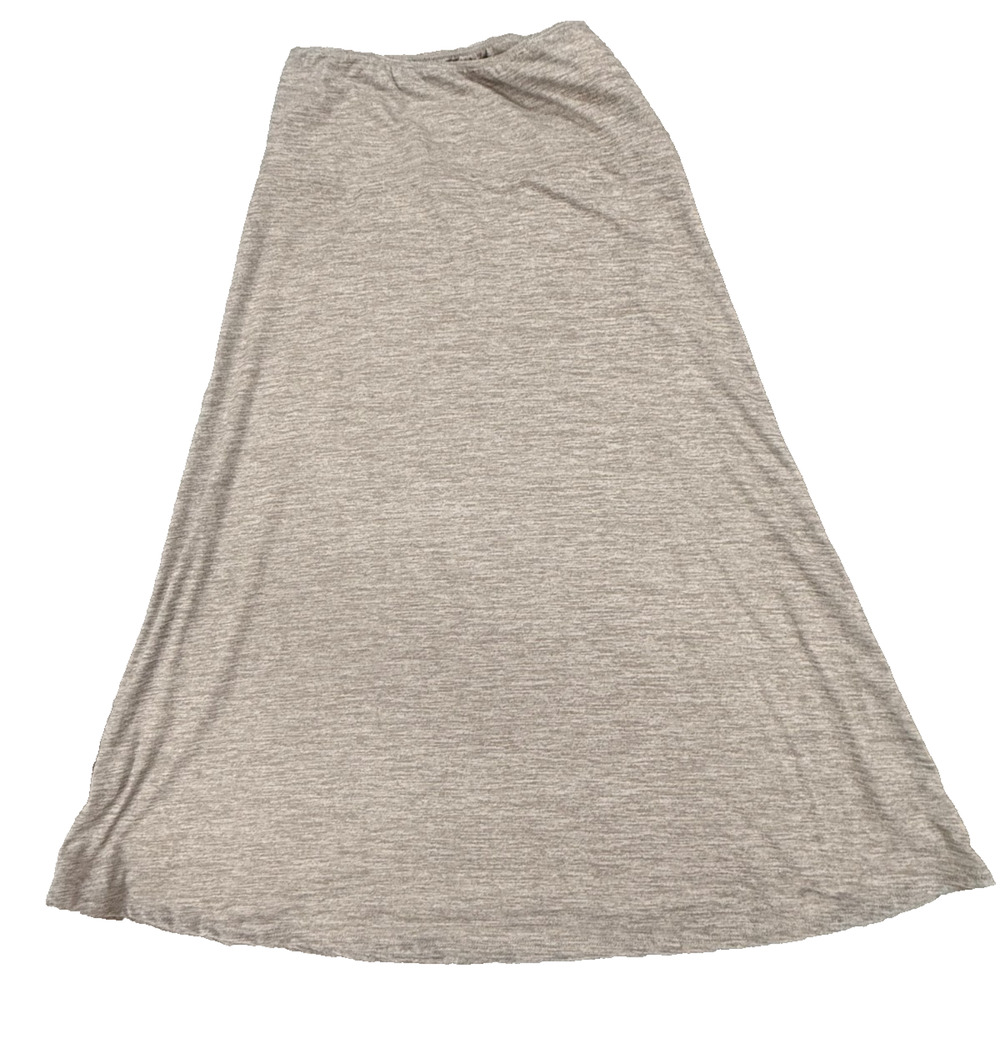 24seven Maxi Skirt Womens Medium Petite Gray Space Dye Stretch A-Line Preppy NWT